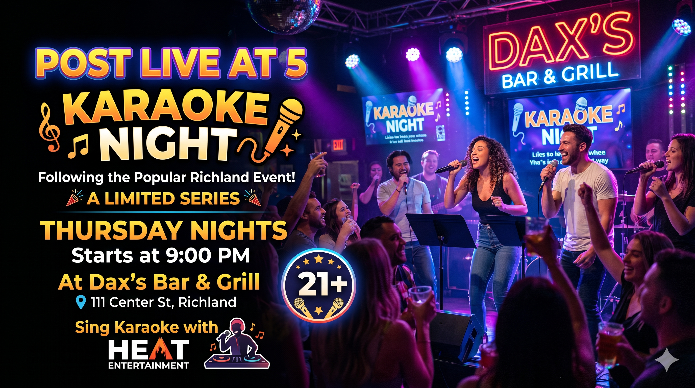 Post Live @ 5 Karaoke Night: A Limited Series at Dax's Bar and Grill