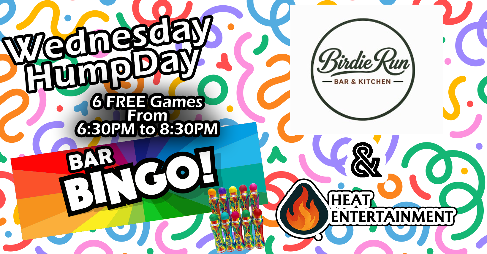Bar Bingo - Wednesday HumpDay - Birdie Run Kitchen and Bar - Family Friendly!